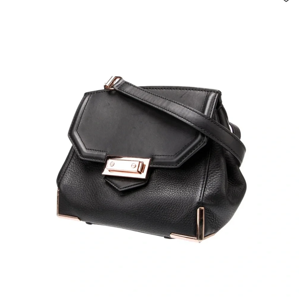 Alexander Wang Leather Crossbody Bag with Rose-gold Hardware. Adjustable Strap